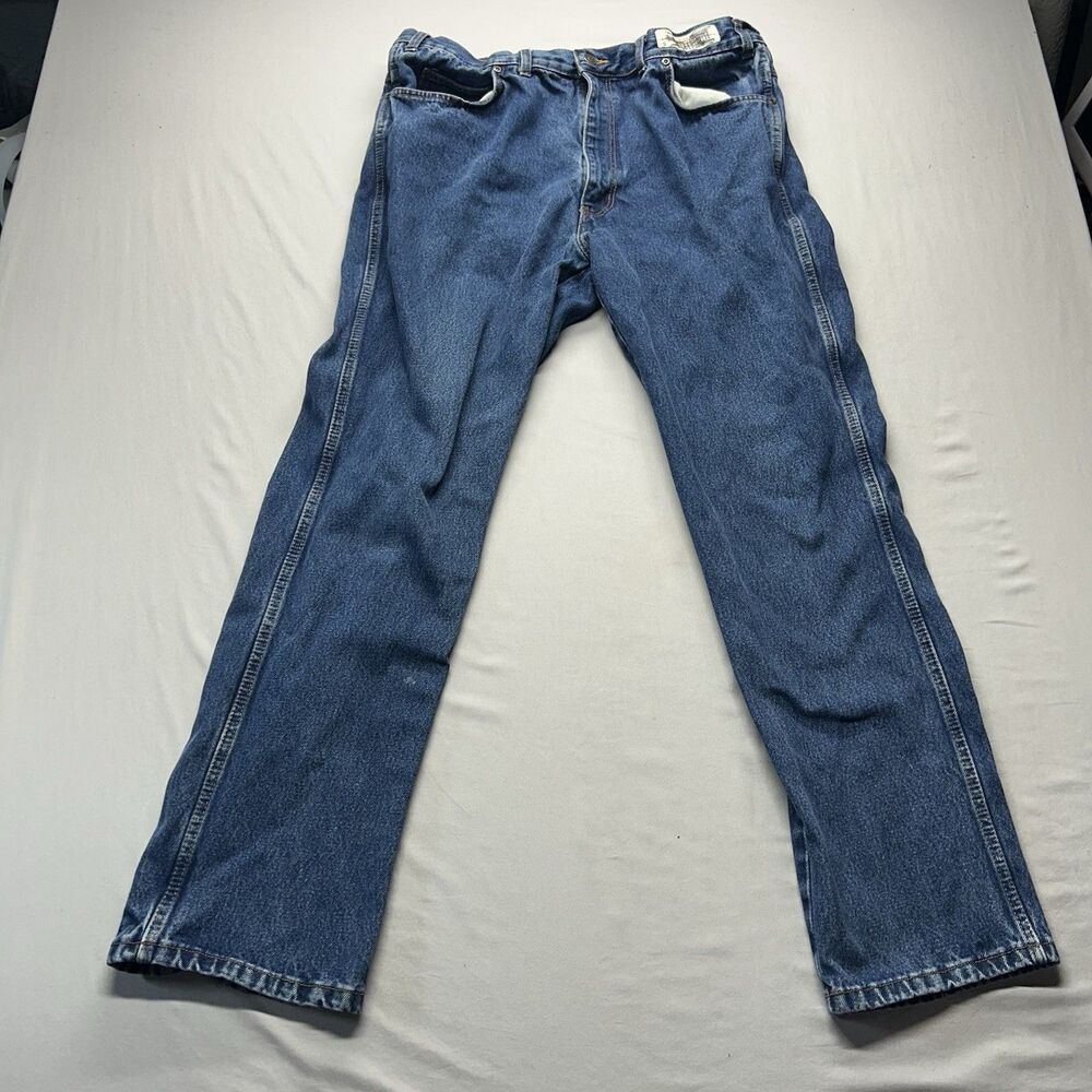 Men’s Used Uniform Denim Work Pants Cintas Blue 38x32